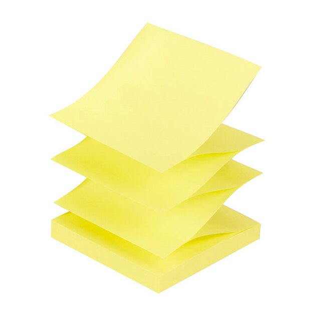 Lipnūs lapeliai FORPUS, Z-lankstymo, 75 x 75 mm, geltona sp., 100 lapelių