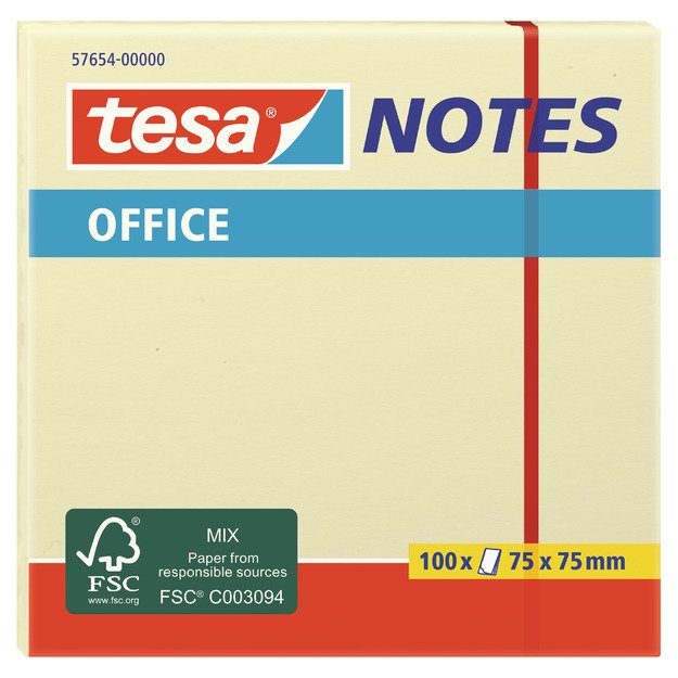 Lipnūs lapeliai TESA Office Notes, 75mm x 75mm, 100 lapelių