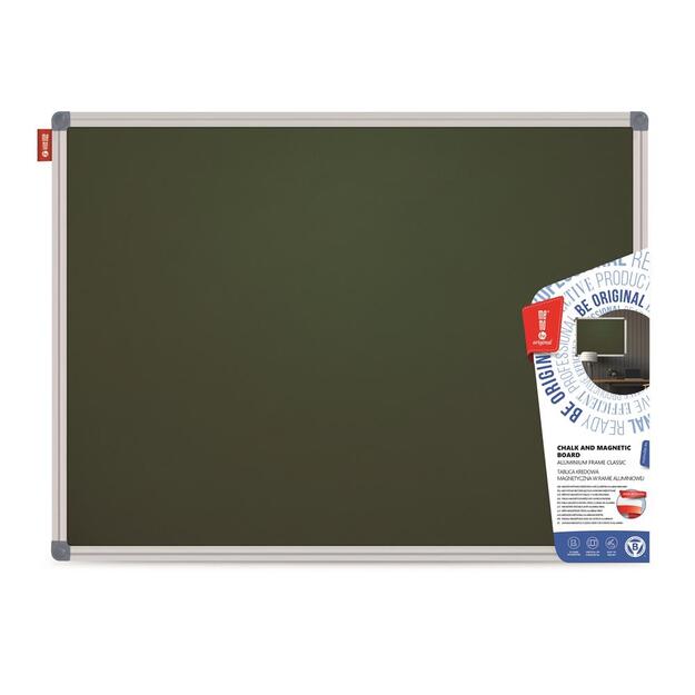 Magnetinė kreidinė lenta MEMOBE 170x100 cm, aliuminio rėmas, žalia