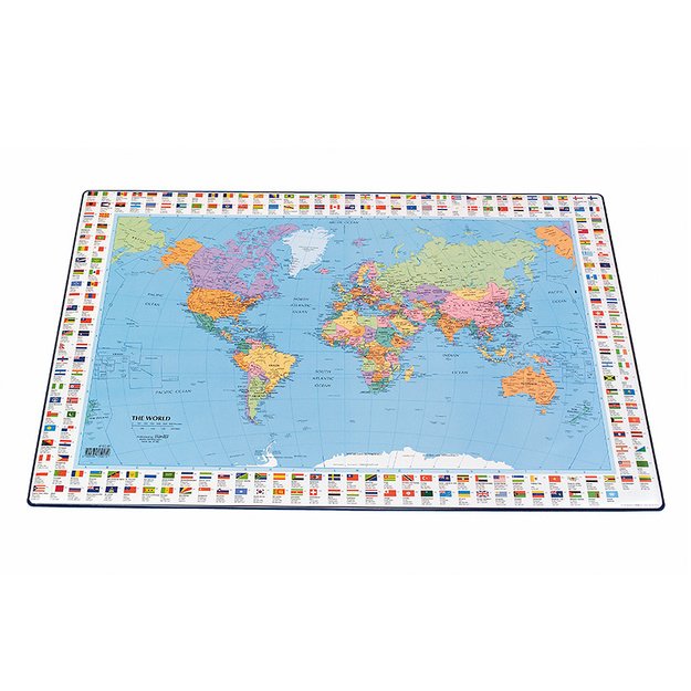 Patiesalas rašymui BANTEX, su pasaulio žemėlapiu, 44 x 63 cm