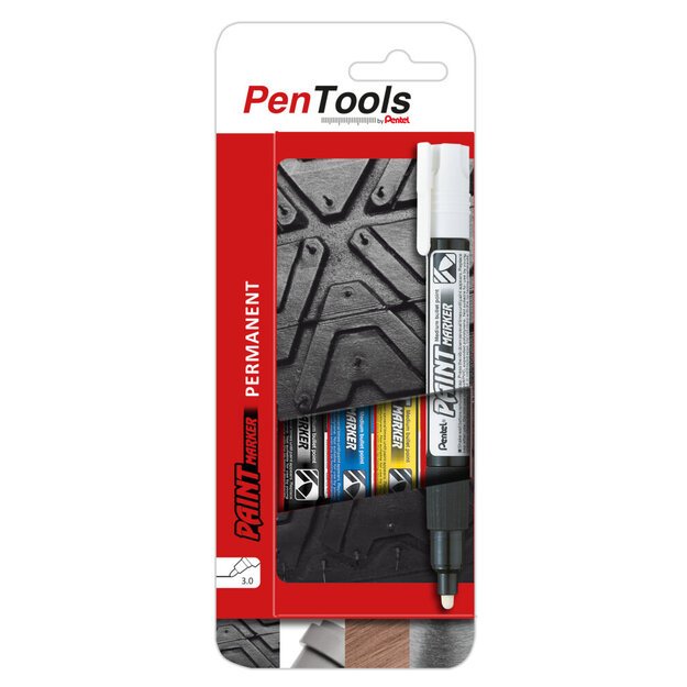 Permanentinis Žymeklis Pentel Tool Paint MMP20, 3mm, 4 vnt, įvairių spalvų