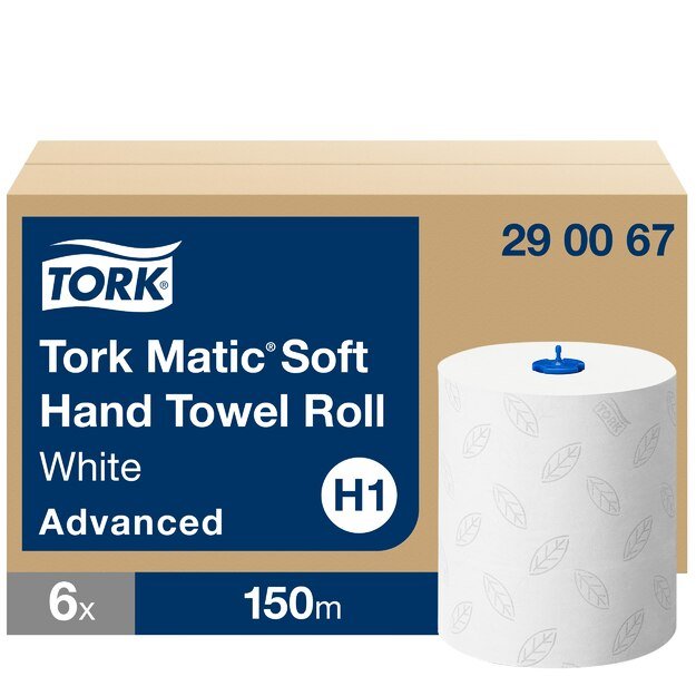 Popieriniai rankšluosčiai TORK ADVANCED H1, 290067,  2 sl., 21 cm x 150 m, balta sp.