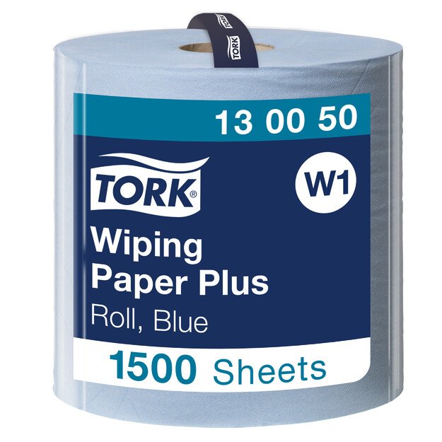Pramoninis popierius TORK Advanced 420 W1, 130050,  2 sl, 1500 l., 36.9 cm x 510 m, mėlynos spalvos