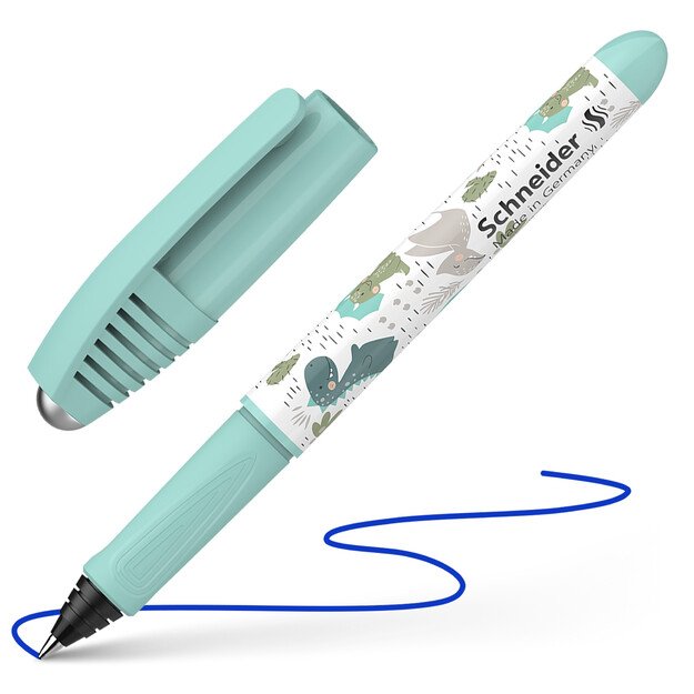 Rašiklis SCHNEIDER Zippi, plastikinis žalias korpusas, mėlynas rašalas