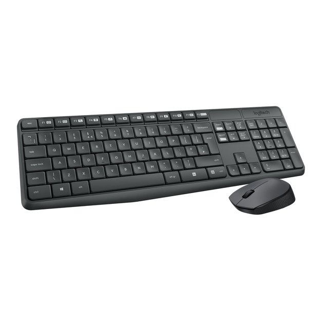 Rinkinys, belaidė klaviatūra ir pelė LOGITECH MK235, ENG, juoda sp.