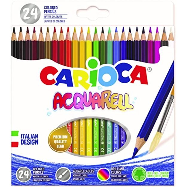 Spalvoti akvareliniai pieštukai CARIOCA, 24 vnt.