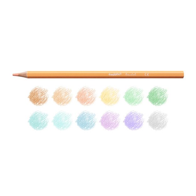Spalvoti pieštukai CARIOCA, pastelinių spalvų, 12 vnt.