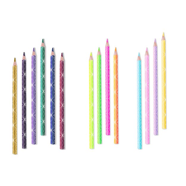 Spalvoti pieštukai KORES KOLORES STYLE, tribriauniai, 3mm, 26 spalvos (6 metalizuotos, 4 pastelinės