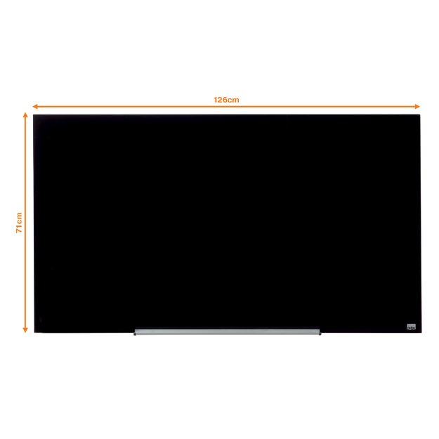 Stiklinė magnetinė lenta NOBO Impression Pro, plačiaekranė 57 , 126x71cm, juoda sp.