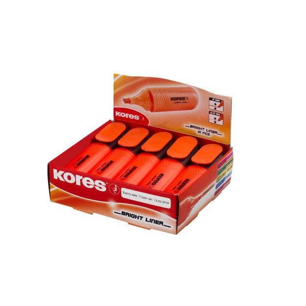 Teksto žymeklis KORES BRIGHT LINER, oranžinė