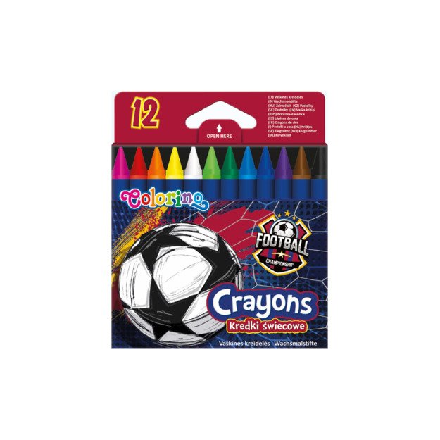 Vaškinės kreidelės 12 spalvų Football