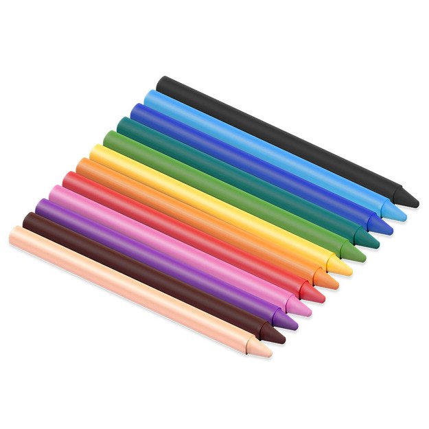 Vaškinės kreidelės JOVI Plasticolor, 12 spalvų