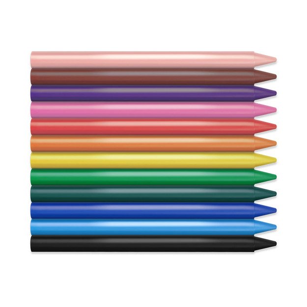Vaškinės kreidelės JOVI Plasticolor, 12 spalvų