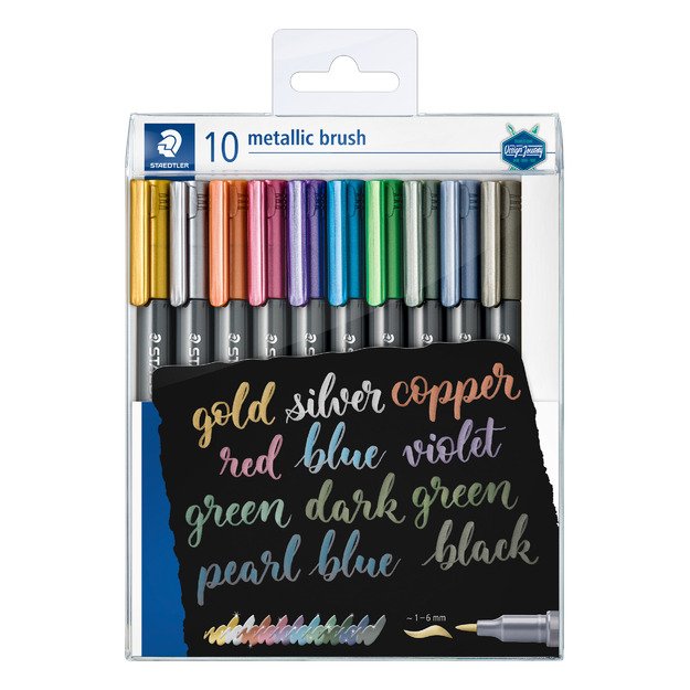 Žymeklių rinkinys STAEDTLER Metallic Brush, 10 vnt.